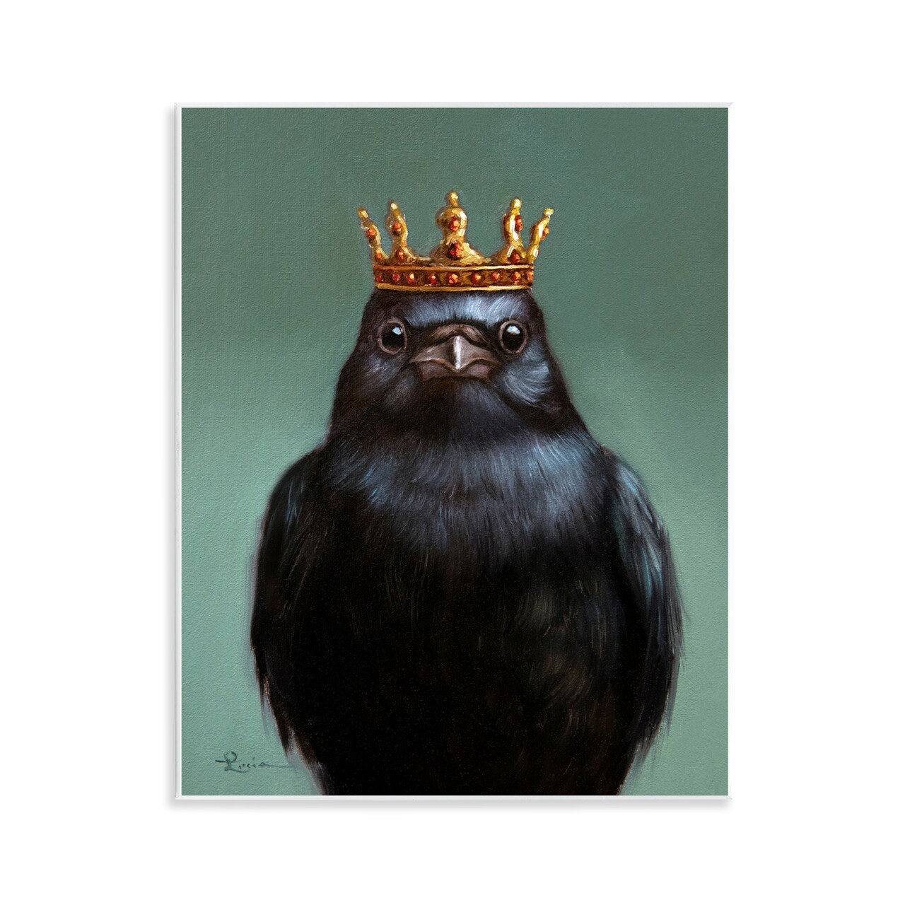 Stupell Industries King Crow Portrait Wall Plaque, design by Lucia Heffernan